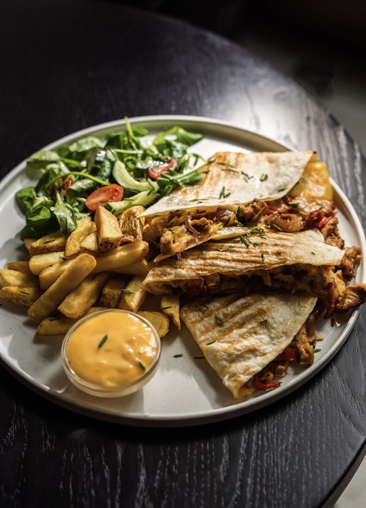 Chicken Quesadilla with Sweet Chilli Mayo